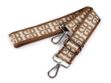 Taschengurt mit Karabinern, Breite 3,8 cm -  beige mit silbernen Karabiner