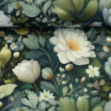 Flowing Bloom - Blüten, Blätter, ecru/khaki/dunkelgrau by Sarah Mariam Martindale >60.000, **wasserabweisend** Flowing Bloom - Blüten, Blätter, ecru/khaki/dunkelgrau by Sarah Mariam Martindale >60.000, **wasserabweisend**