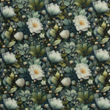 Flowing Bloom - Blüten, Blätter, ecru/khaki/dunkelgrau by Sarah Mariam Martindale >60.000, **wasserabweisend** Flowing Bloom - Blüten, Blätter, ecru/khaki/dunkelgrau by Sarah Mariam Martindale >60.000, **wasserabweisend**