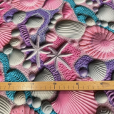 Canvas Stoff Muscheln & Seesterne – Maritime Dekostoff in Leinenoptik