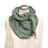 Musselintuch altmint mit goldenen Punkte  - Sommertuch für Damen