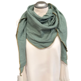 Musselintuch altmint mit goldenen Punkte - Sommertuch für Damen Musselintuch altmint mit goldenen Punkte - Sommertuch für Damen