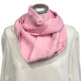 Musselinloop rosa mit Glitzer - weicher Loopschal für Damen