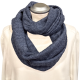 Jacquard Jersey Loopschal mit Zopfstrickmuster in Blau - Loop für Damen Jacquard Jersey Loopschal mit Zopfstrickmuster in Blau - Loop für Damen