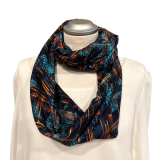 Loopschal mit abstrakten Design auf dunkelblau Sommersweat - Loop für Damen Loopschal mit abstrakten Design auf dunkelblau Sommersweat - Loop für Damen