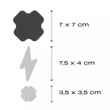Rub-on Patch REFLECTIVE schwarz/grau – reflektierende Reparaturflicken