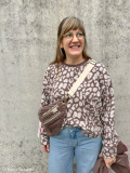 Jacquard Jersey - Leo Peppercorn & naturweiß - Emily von Swafing