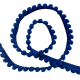 Pomponborte 12mm jeansblau