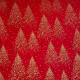 Baumwolle - goldene Weihnachstbäume auf Rot