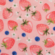Baumwolle - Früchte - Erdbeeren, Blaubeeren, rosa - Swafing