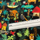 Baumwolljersey welcome in the jungle - schwarz