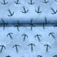 1,3 m Zuschnitt - Hanabi  - Anker - baby blue