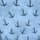 1,3 m Zuschnitt - Hanabi  - Anker - baby blue