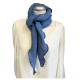 Musselintuch jeansblau mit Goldpunkten - Halstuch für Damen