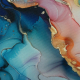 Flowing Bloom - liquid - Liquid, blau/beere/aqua by Sarah Mariam Martindale >60.000, **wasserabweisend**
