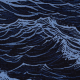 Baumwolljersey Ocean Waves by Thorsten Berger – Wellen auf Dunkelblau - von Swafing | Meterware