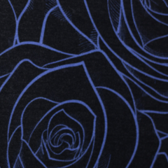 Phil Modal French Terry - Rosen blau auf schwarz