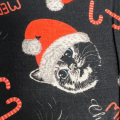 Baumwolldruck - Katzen mit Mützen Weihnachten
