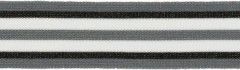 Band 25 mm gestreift grau, schwarz, weiß