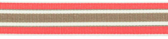 Ripsband 20mm weiß, pink, braun