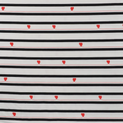 Jersey Stripes & hearts black-white