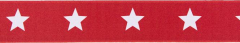 Gürtelgummi 40mm Sterne rot