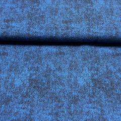 French Terry - Jeans Optik azurblau