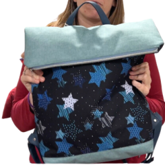Rucksack mit Sternenmotiv blau