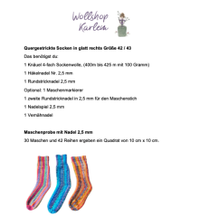 Anleitung Papierform - quergestrickte Socken Gr. 42/43