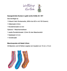 Anleitung Papierform - quergestrickte Socken Gr. 44/45