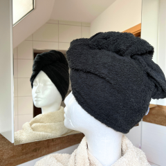 Turbanhandtuch in schwarz