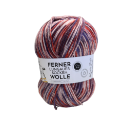 Ferner Lungauer Sockenwolle 4-fach Fb. 510 - lila/bordeaux/rot