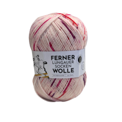 Ferner Lungauer Sockenwolle 4-fach Fb. 517 - rosa/lila/rot