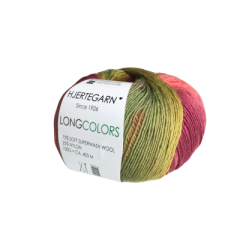 Hjertegarn - Sockenwolle Longcolors (FB.606-rot/fuchsia/gelb/grün