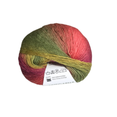 Hjertegarn - Sockenwolle Longcolors (FB.606-rot/fuchsia/gelb/grün