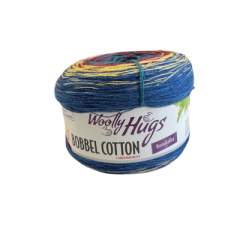 Woolly Hugs BOBBEL cotton 200g  (Fb.55 - petrol/bordeaux/camel/blau)