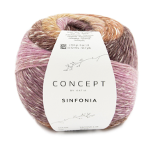 Concept Sinfonia - (Fb 205 - Ocker-Weinrot-Rosé)  - Multicolor Dochtgarn aus Baumwolle & Alpaka