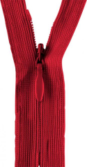 Reißverschluss rot 25cm - nahtverdeckt, nicht teilbar