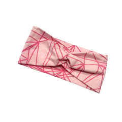 Knotenstirnband rosa mit Streifen