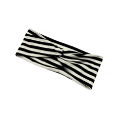 Knotenstirnband schwarz-weiß gestreift