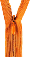 Reißverschluss orange 60cm - nahtverdeckt, nicht teilbar