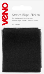 Stretch Bügel-Flicken 40x6cm - schwarz