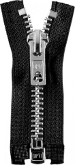 Reißverschluss schwarz - silber 40cm - teilbar