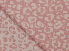 Musselin Double Gauze Jacquard Leopard Doubleface in rosa/pink