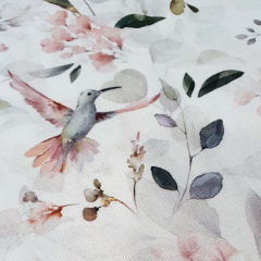 S&W Stoffe • Popeline Digitaldruck Blumen Kolibri