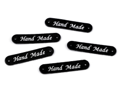 Etikett Handmade schwarz aus Kunstleder