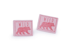 Etikett Bär rosa aus Kunstleder