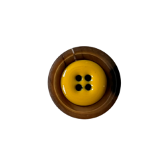 Kunststoffknopf 20mm 4 Loch braun, gelb