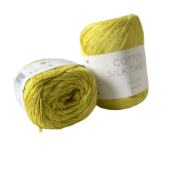 Cotton Silk Tweed - gelbgrün
