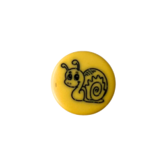 Kunststoffknopf 15mm Öse Schnecke gelb